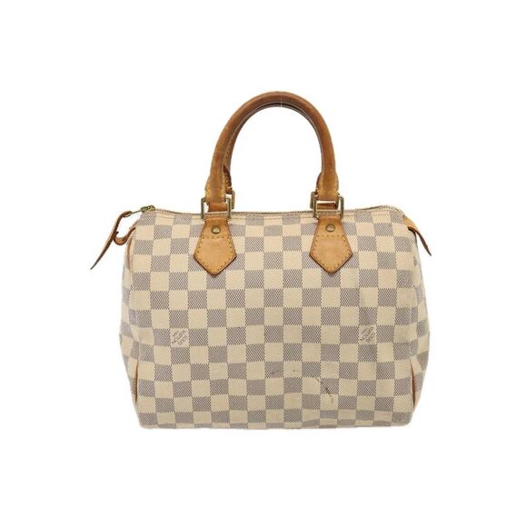 Pre Loved Louis Vuitton Speedy 25 Damier Azur handbag Women White - Picture 3 of 8